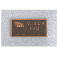 Bronze Memorial Plaque with American Flag
