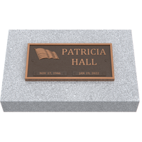 Bronze Memorial Plaque with American Flag