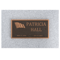 Bronze Memorial Plaque with American Flag