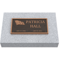Bronze Memorial Plaque with American Flag