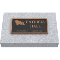 Bronze Memorial Plaque with American Flag